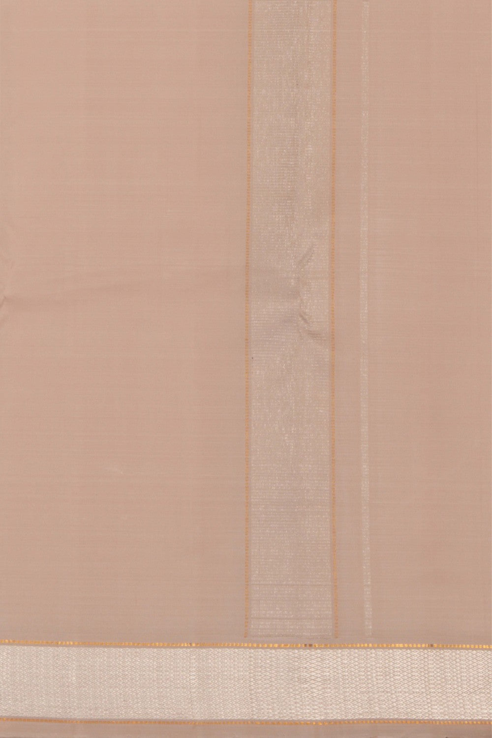 Image of Arani Silk Beige Dhoti With Kanduva (8 X 4)